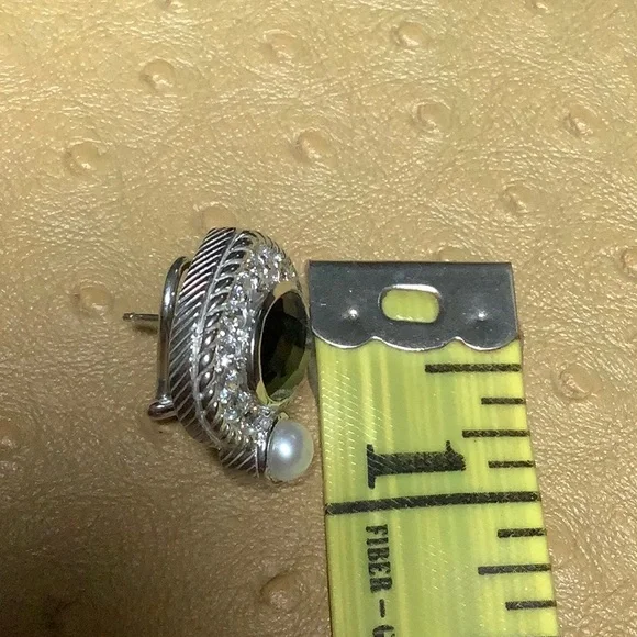 😍Judith Ripka Black Onyx & Pearl Earrings NWOT😍 - Picture 7 of 8